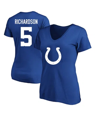 FANATICS WOMEN'S FANATICS ANTHONY RICHARDSON ROYAL INDIANAPOLIS COLTS PLUS SIZE PLAYER NAME AND NUMBER V-NECK