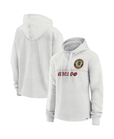 Fanatics Women's  Ash Chicago Blackhawks True Classics Legacy Quarter-zip Hoodie