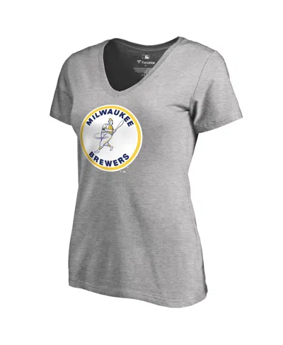 Fanatics Women's  Ash Milwaukee Brewers Cooperstown Collection Forbes T-shirt