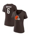 Fanatics Women's  Baker Mayfield Brown Cleveland Browns Player Icon Name And Number V-neck T-shirt In Brown