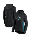 Fanatics Women's  Black And Teal San Jose Sharks Authentic Pro Locker Room Pullover Hoodie In Black,teal