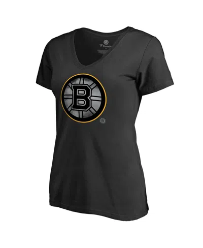 Fanatics Women's  Black Boston Bruins Core Smoke V-neck T-shirt