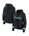 Fanatics Women's  Black Carolina Panthers Over Under Pullover Hoodie In Black