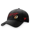 Fanatics Women's  Black Chicago Blackhawks True Classic Retro Script Adjustable Hat In Black