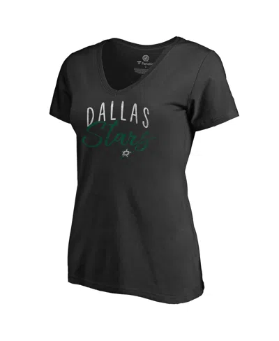 Fanatics Women's  Black Dallas Stars Graceful V-neck T-shirt
