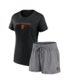 Fanatics Women's  Black, Gray San Francisco Giants Script T-shirt And Shorts Combo Set In Black,gray