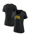 Fanatics Women's  Black Iowa Hawkeyes Evergreen Campus V-neck T-shirt In Black