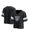 Fanatics Women's  Black Las Vegas Raiders Established Jersey Cropped V-neck T-shirt In Black
