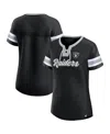 Fanatics Women's  Black Las Vegas Raiders Plus Size Original State Lace-up T-shirt In Black