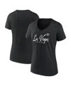 Fanatics Women's  Black Las Vegas Raiders Shine Time V-neck T-shirt In Black