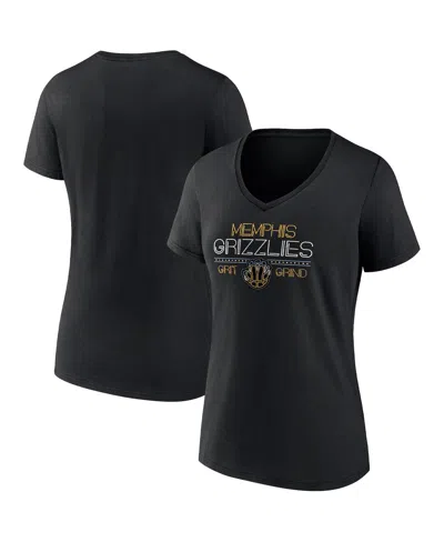 Fanatics Women's  Black Memphis Grizzlies Hometown Collection Grit Grind V-neck T-shirt