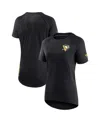 Fanatics Women's  Black Pittsburgh Penguins Authentic Pro Rink Raglan Tech T-shirt In Black