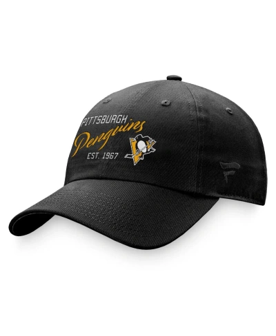 Fanatics Women's  Black Pittsburgh Penguins Fundamental Script Adjustable Hat