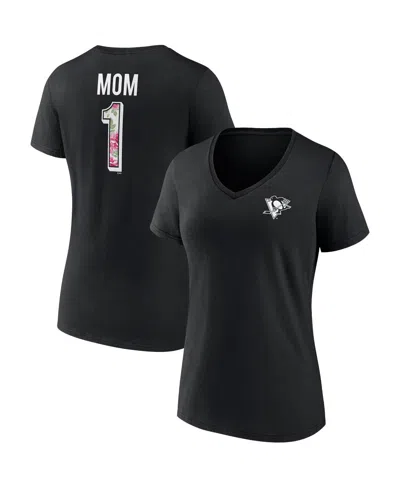 Fanatics Branded Black Pittsburgh Penguins Team Mother's Day V-neck T-shirt