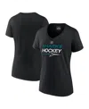 Fanatics Branded  Black San Jose Sharks Authentic Pro V-neck T-shirt In Black