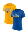 Fanatics Women's  Blue, Gold St. Louis Blues Two-pack Fan T-shirt Set In Blue,gold