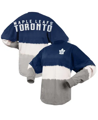 Fanatics Women's  Blue, Gray Toronto Maple Leafs Ombre Long Sleeve T-shirt In Blue,gray