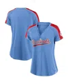Fanatics Women's  Blue, Red St. Louis Cardinals True Classic League Diva Pinstripe Raglan V-neck T-sh In Blue,red