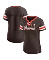 Fanatics Women's  Brown Cleveland Browns Original State Lace-up T-shirt In Brown