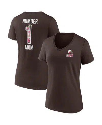 Fanatics Women's  Brown Cleveland Browns Team Mother's Day V-neck T-shirt