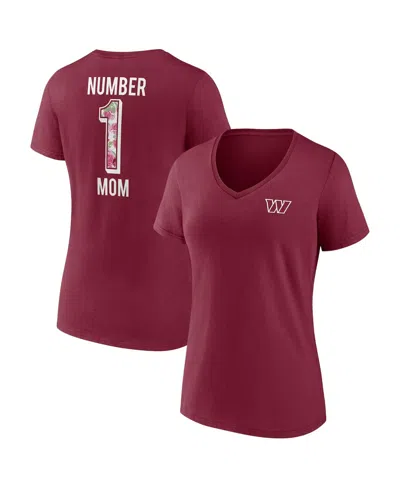 Fanatics Women's  Burgundy Washington Commanders Team Mother's Day V-neck T-shirt