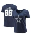 Fanatics Ceedee Lamb Navy Dallas Cowboys Plus Size Fair Catch Name & Number V-neck T-shirt In Navy