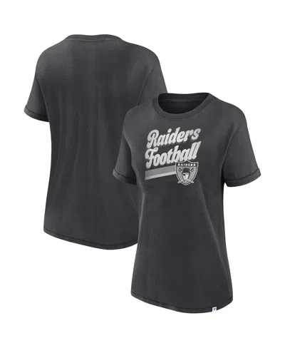 Fanatics Women's  Charcoal Las Vegas Raiders Hit Snow Washed T-shirt