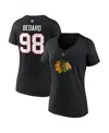 Fanatics Women's  Connor Bedard Black Chicago Blackhawks 2023 Nhl Draft Authentic Stack Player Name A In Black