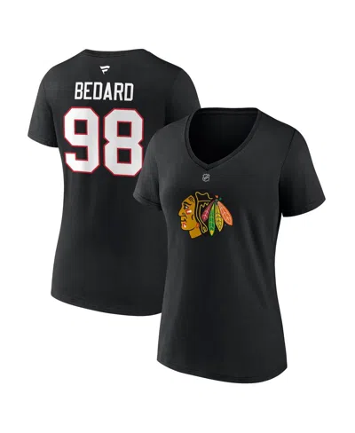 Fanatics Women's  Connor Bedard Black Chicago Blackhawks 2023 Nhl Draft Authentic Stack Player Name A
