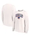 Fanatics Women's  Cream Chicago Cubs Leopard Pullover Sweatshirt In Cream