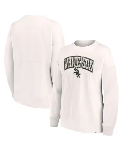 Fanatics Women's  Cream Chicago White Sox Leopard Pullover Sweatshirt