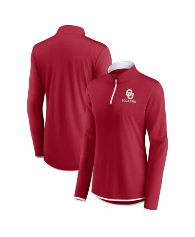 Fanatics Branded Crimson Oklahoma Sooners Worth The Drive Quarter-zip Top