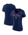 Fanatics Women's  David Ortiz Navy Boston Red Sox Big Papi Graphic V-neck T-shirt In Navy