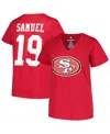 Fanatics Branded Deebo Samuel Scarlet San Francisco 49ers Plus Size Player Name & Number V-neck T-sh In Scarlet