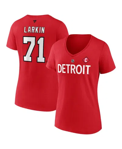 Fanatics Women's  Dylan Larkin Red Detroit Red Wings Special Edition 2.0 Name And Number V-neck T-shi