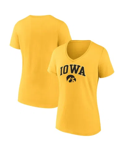 Fanatics Women's  Gold Iowa Hawkeyes Evergreen Campus V-neck T-shirt