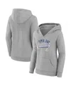 Fanatics Women's  Gray Tampa Bay Lightning Simplicity Crossover V-neck Pullover Hoodie In Gray