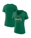 Fanatics Women's  Green Dallas Cowboys Lucky Celtic V-neck T-shirt In Green