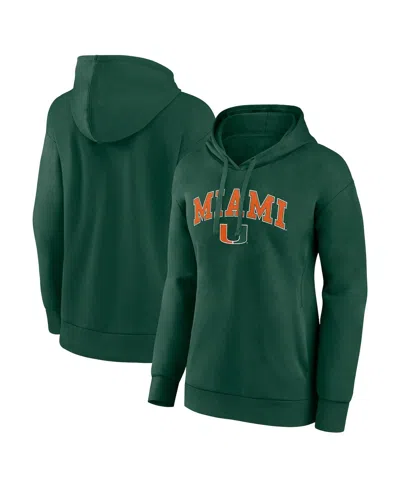 Fanatics Women's  Green Miami Hurricanes Evergreen Campus Pullover Hoodie