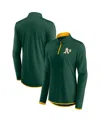 Fanatics Women's  Green Oakland Athletics Corner Quarter-zip Top In Green