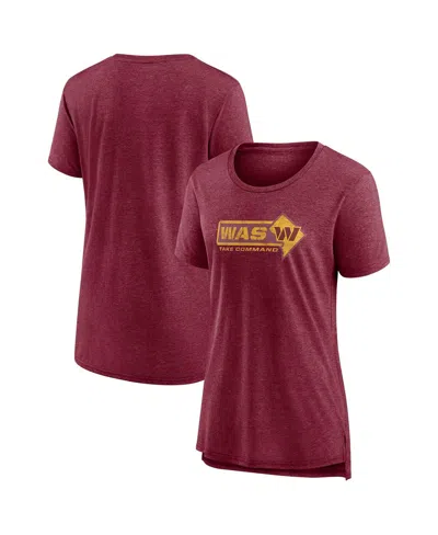 Fanatics Women's  Heather Burgundy Washington Commanders Hometown First Down T-shirt
