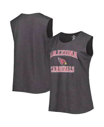 Fanatics Women's  Heather Charcoal Arizona Cardinals Plus Size Tank Top