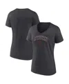 Fanatics Women's Heathered Charcoal Los Angeles Lakers 2020 Western Conference Champions Locker Room V-neck T In Black