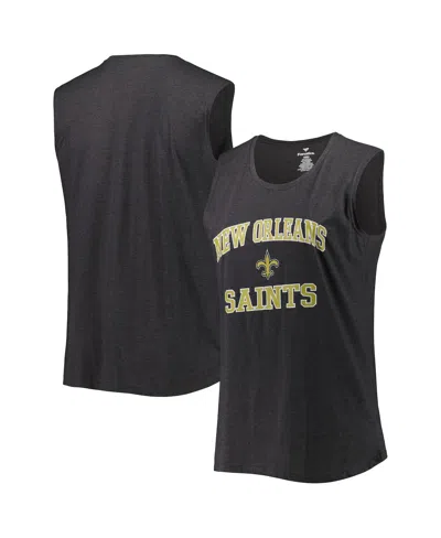 Fanatics Women's  Heather Charcoal New Orleans Saints Plus Size Tank Top