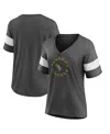 Fanatics Women's  Heather Charcoal Pittsburgh Penguins Special Edition 2.0 Ring The Alarm V-neck T-sh In Heather Charcoal