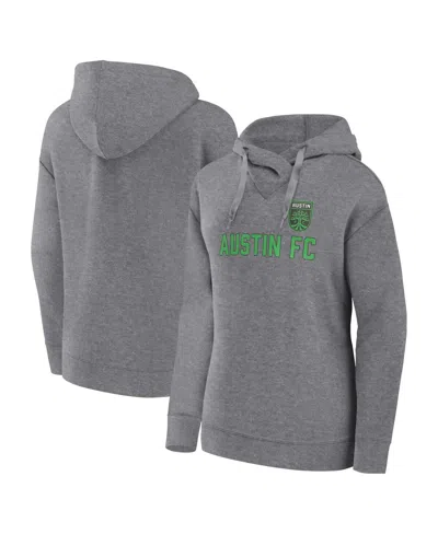 Fanatics Women's  Heather Gray Austin Fc Script Pullover Hoodie
