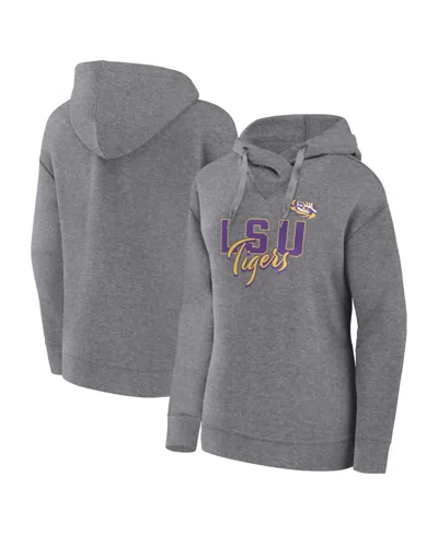 Fanatics Women's  Heather Gray Lsu Tigers Script Favorite Pullover Hoodie