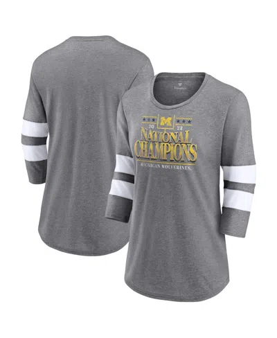 Fanatics Women's  Heather Gray Michigan Wolverines College Football Playoff 2023 National Champions O