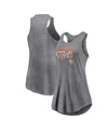 Fanatics Women's  Heather Gray New York Mets Simplicity Swing Racerback Scoop Neck Tank Top In Heather Gray