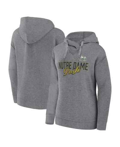 Fanatics Women's  Heather Gray Notre Dame Fighting Irish Script Favorite Pullover Hoodie